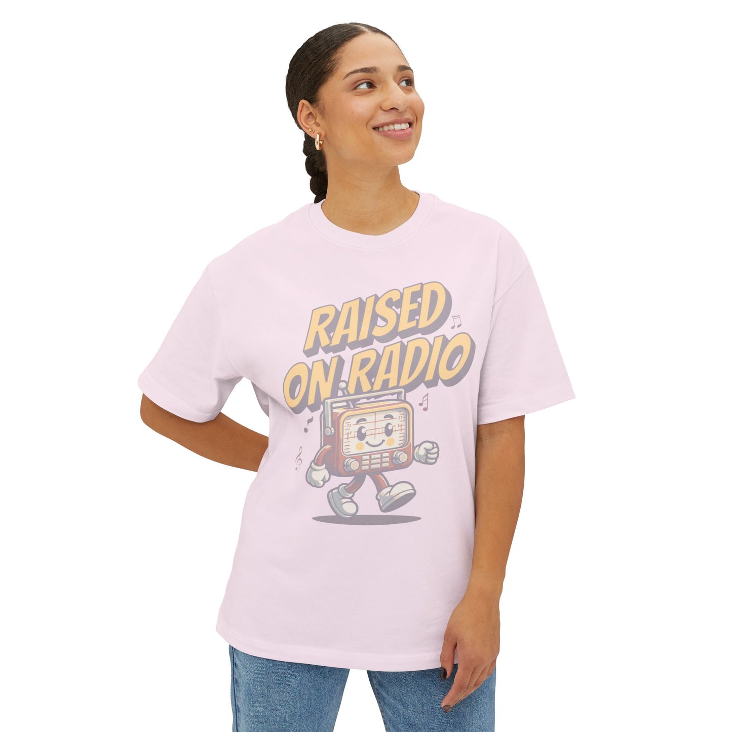 raised on radio boxy (adult) faded tee