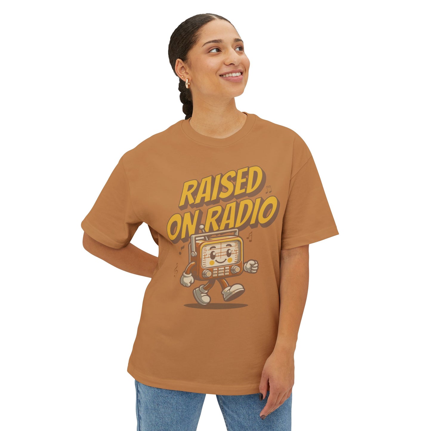 raised on radio boxy (adult) faded tee