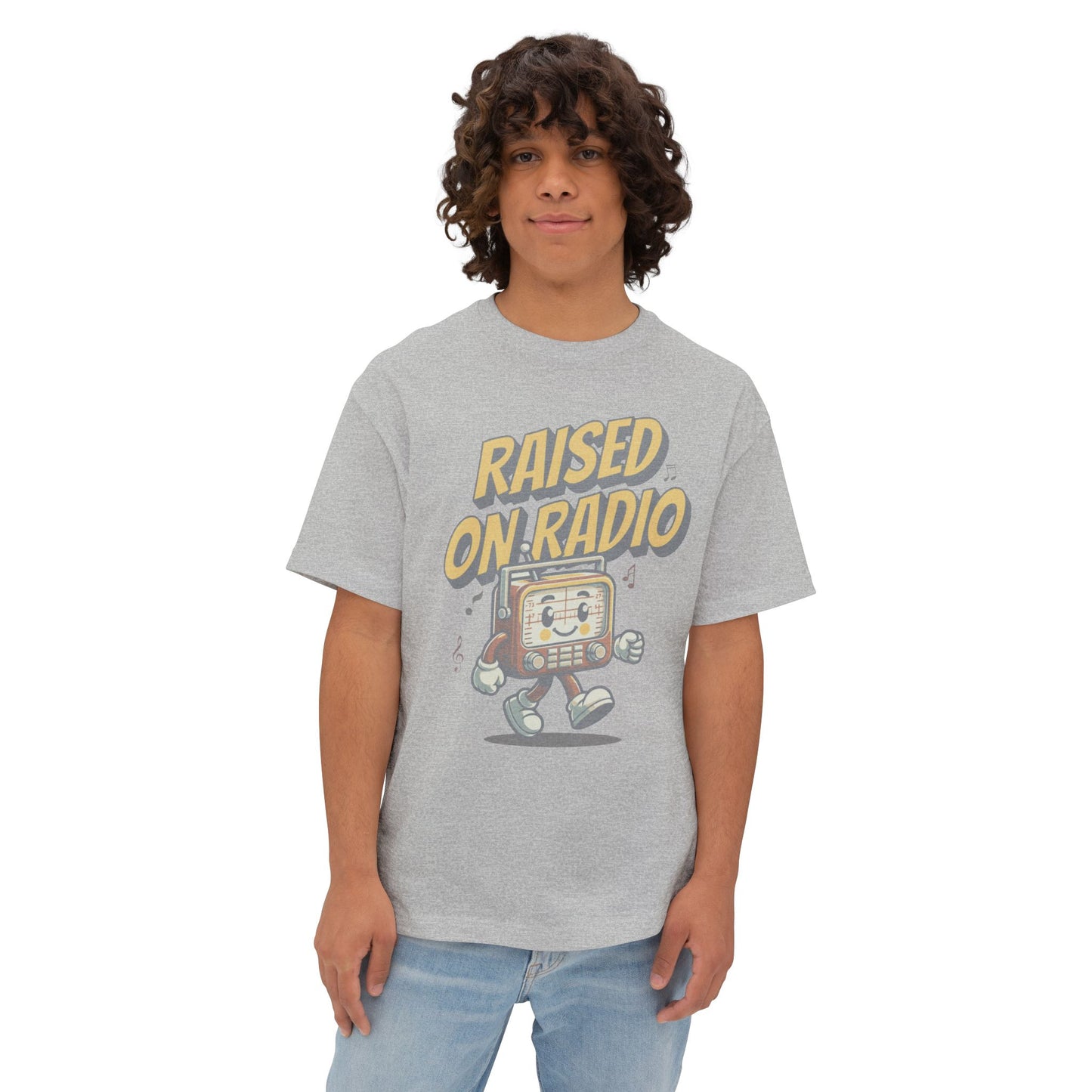 raised on radio boxy (adult) faded tee