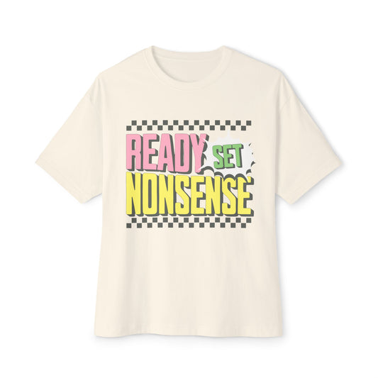 ready set nonsense boxy (adult) faded tee