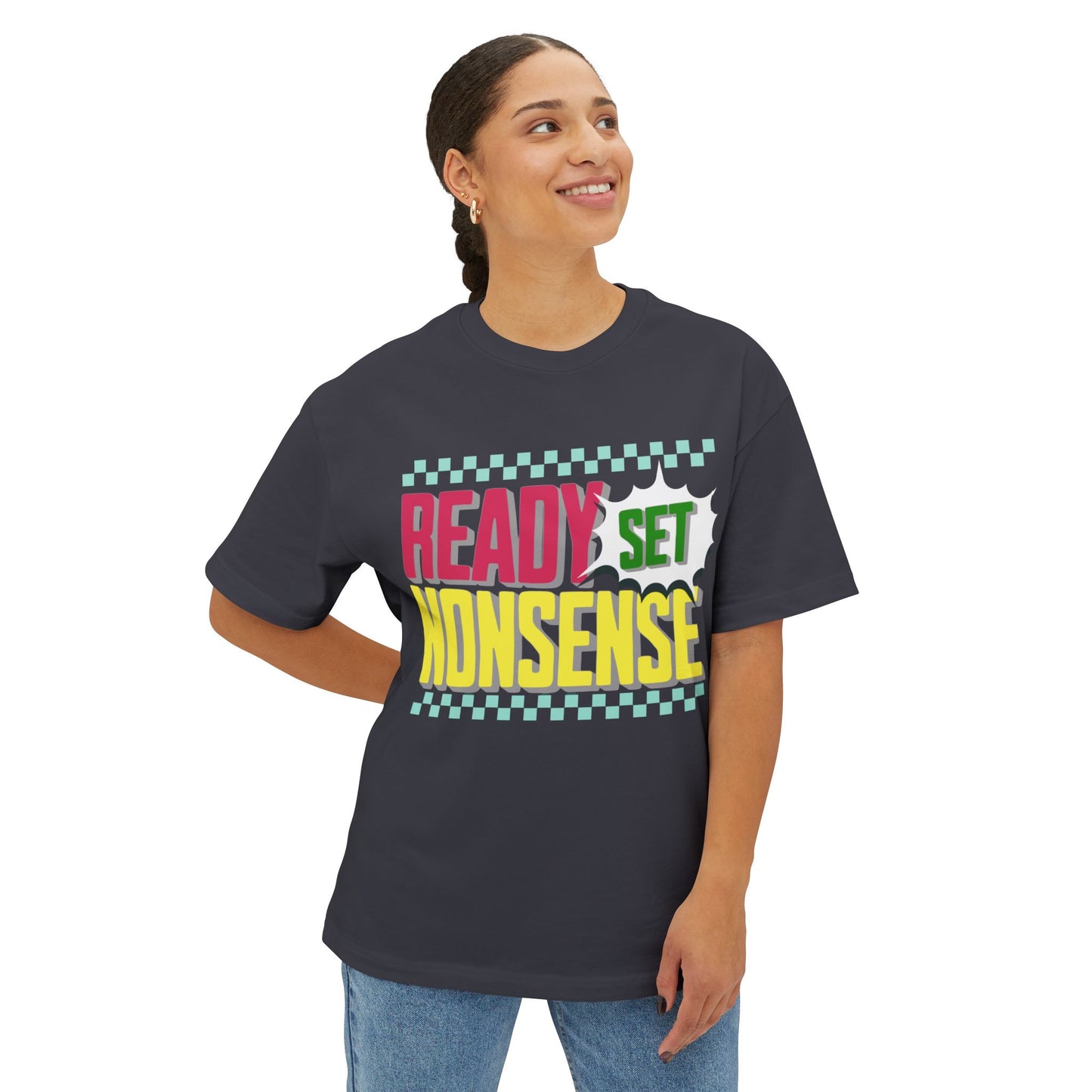 ready set nonsense boxy (adult) faded tee