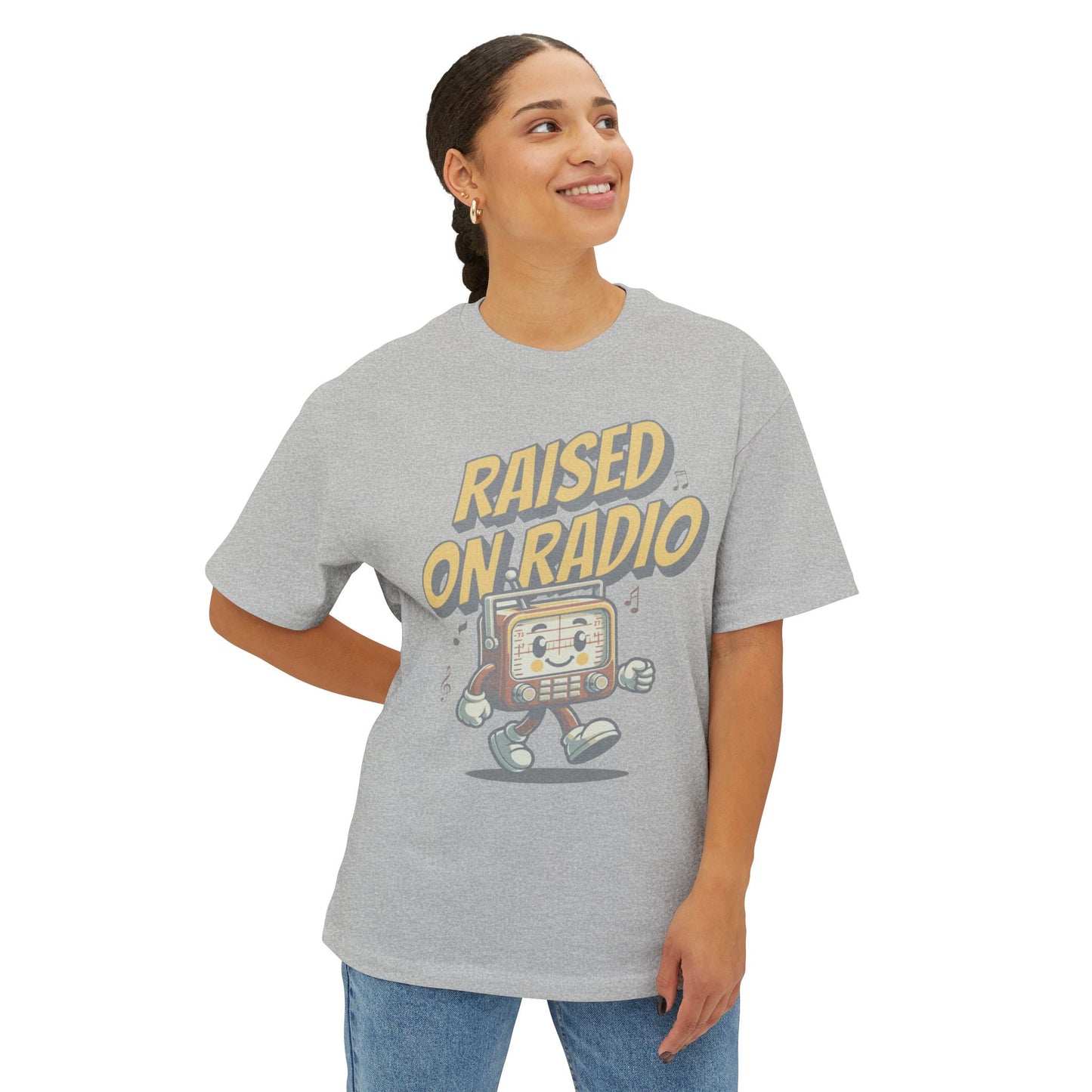 raised on radio boxy (adult) faded tee