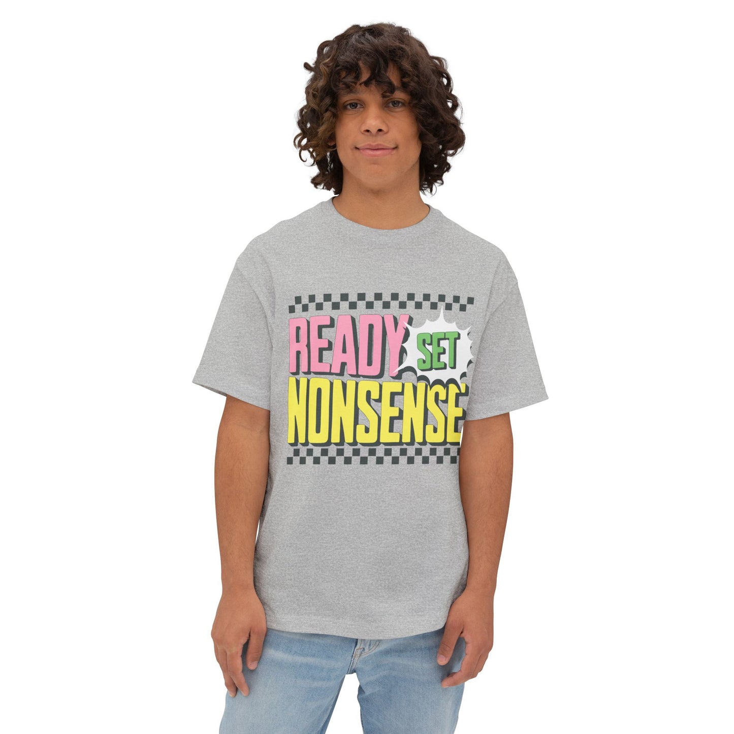 ready set nonsense boxy (adult) faded tee