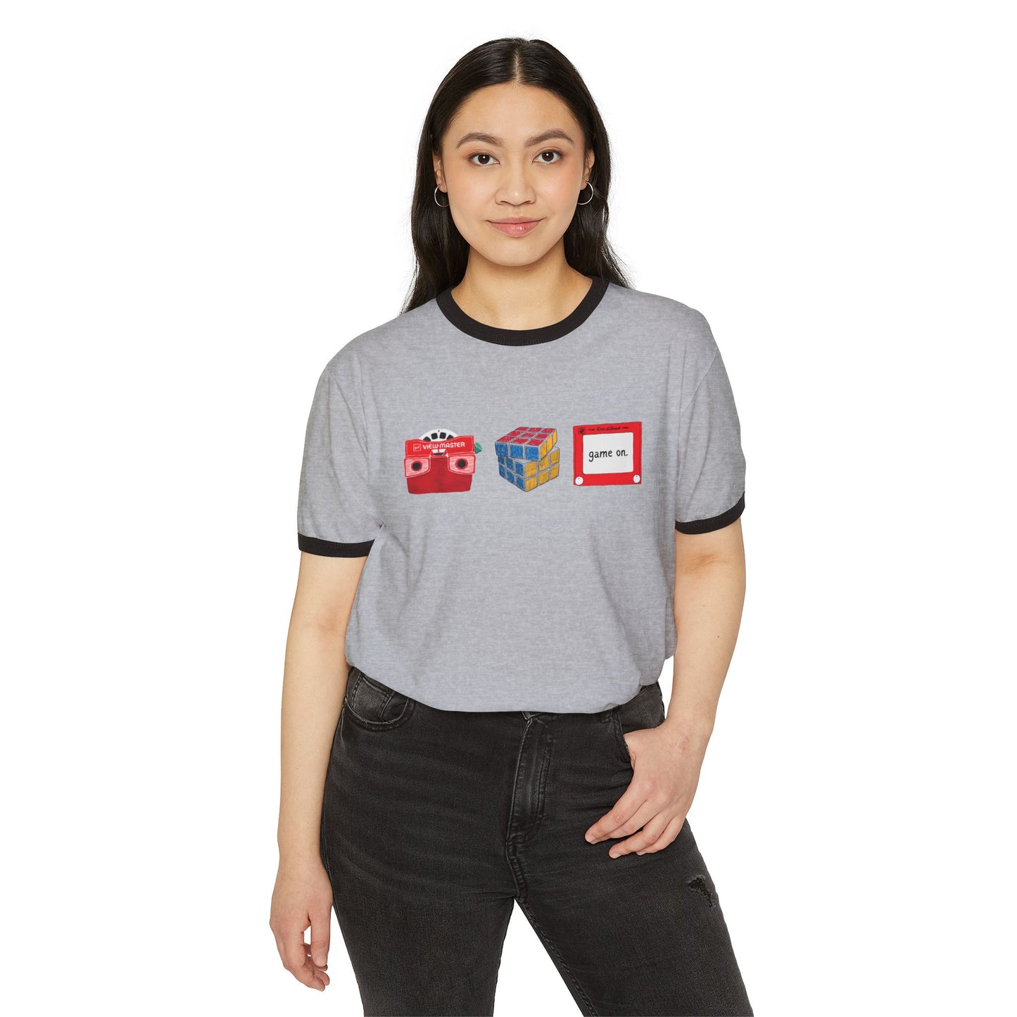 game on ringer (adult) tee