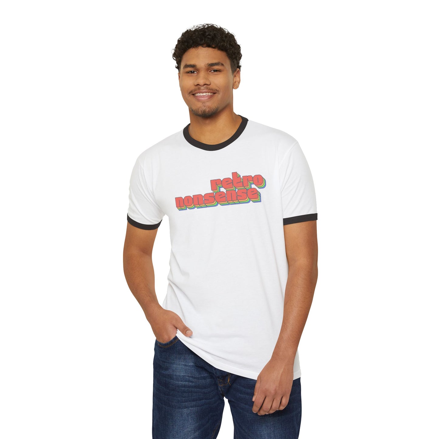 retro nonsense ringer (adult) tee