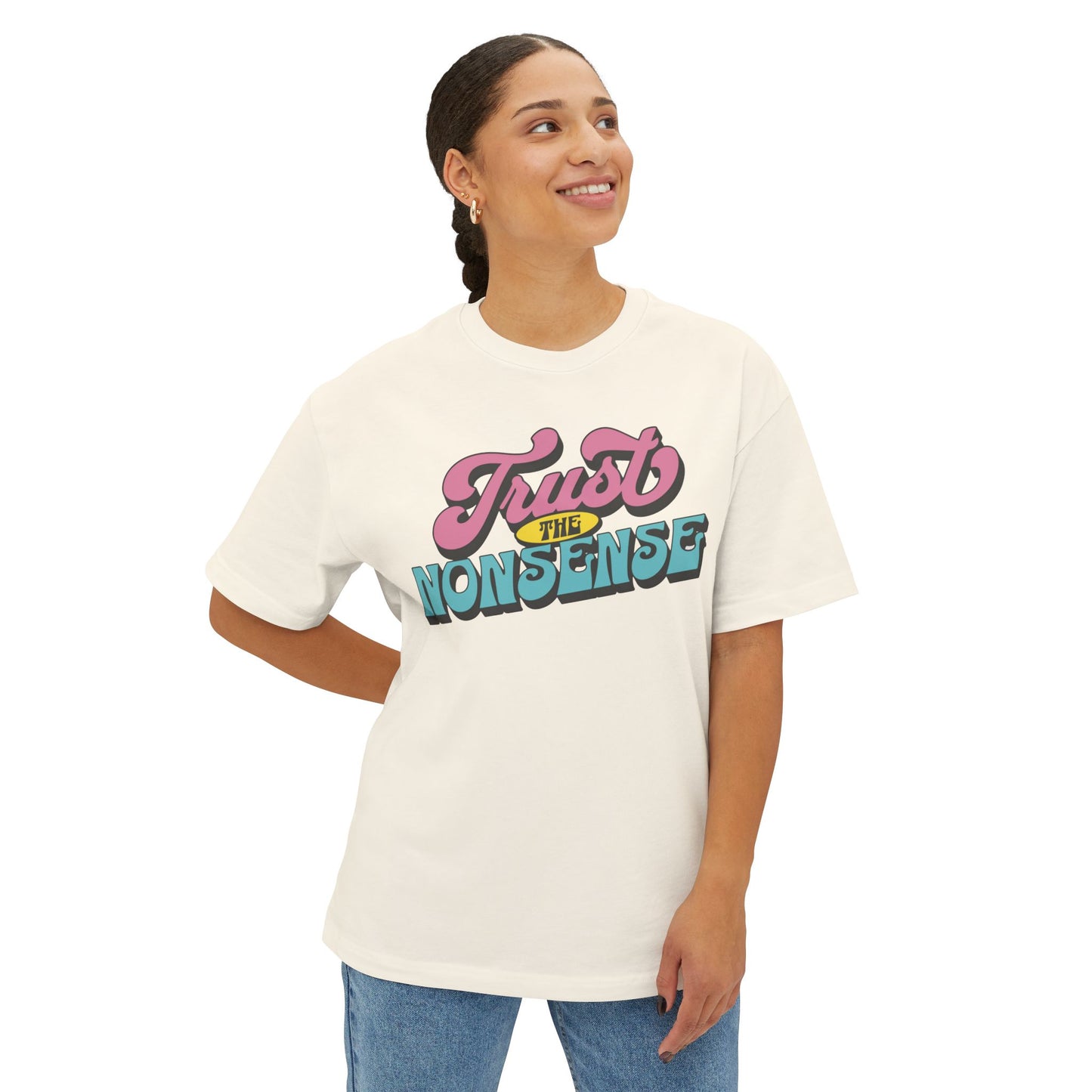 trust the nonsense boxy (adult) faded tee