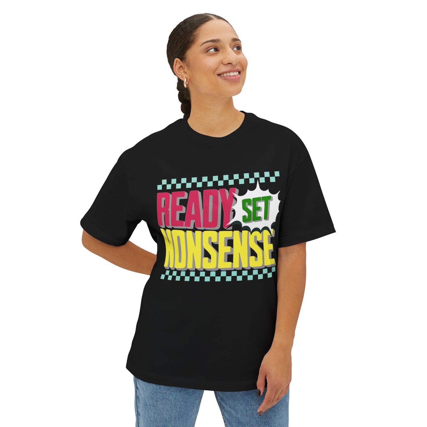 ready set nonsense boxy (adult) faded tee