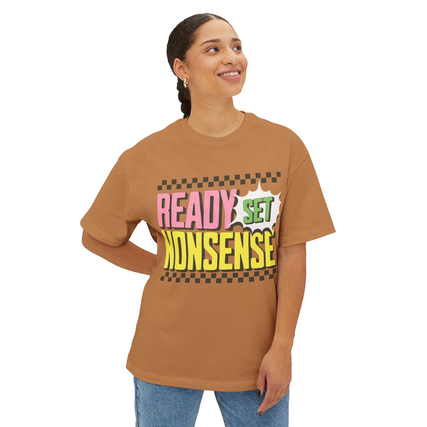 ready set nonsense boxy (adult) faded tee