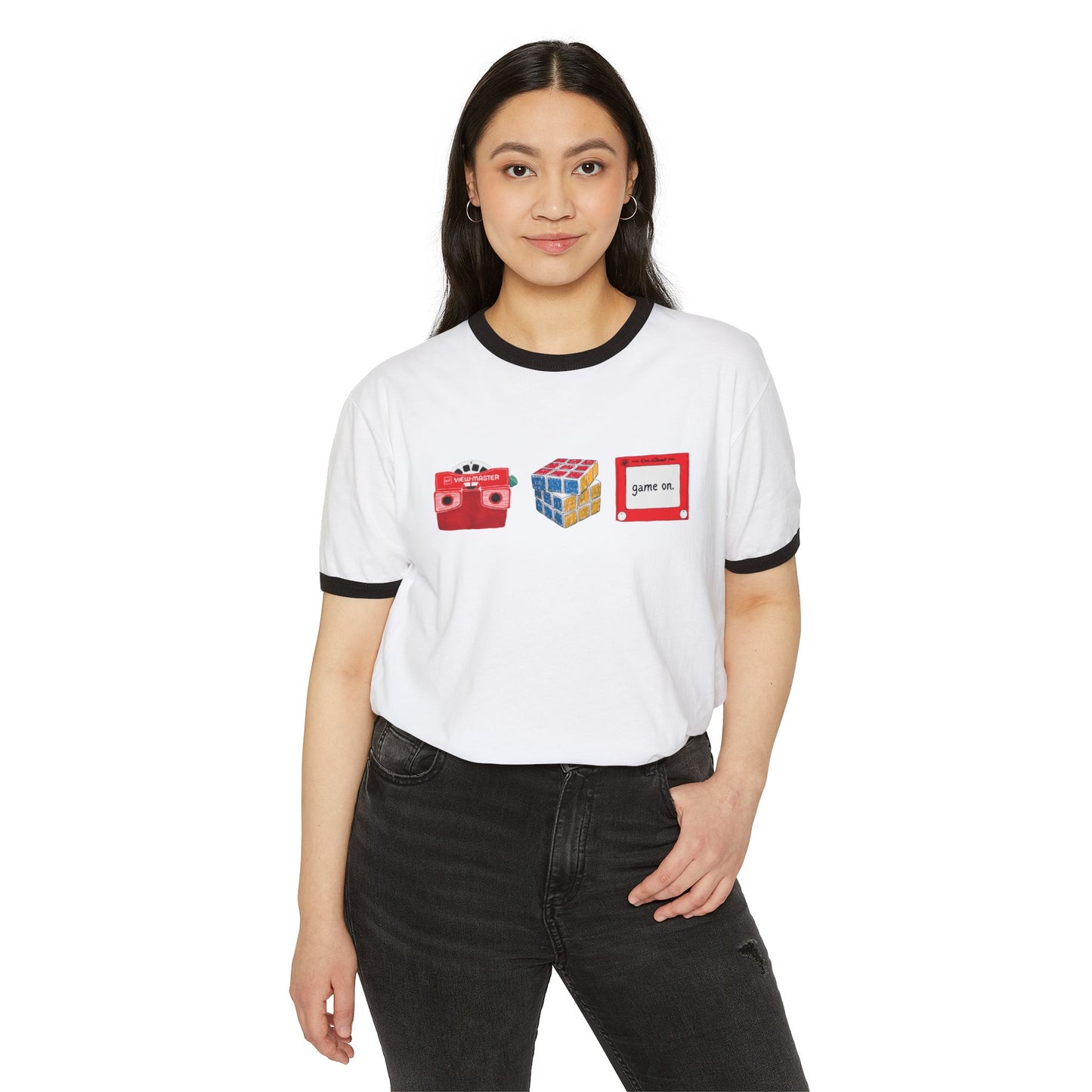 game on ringer (adult) tee