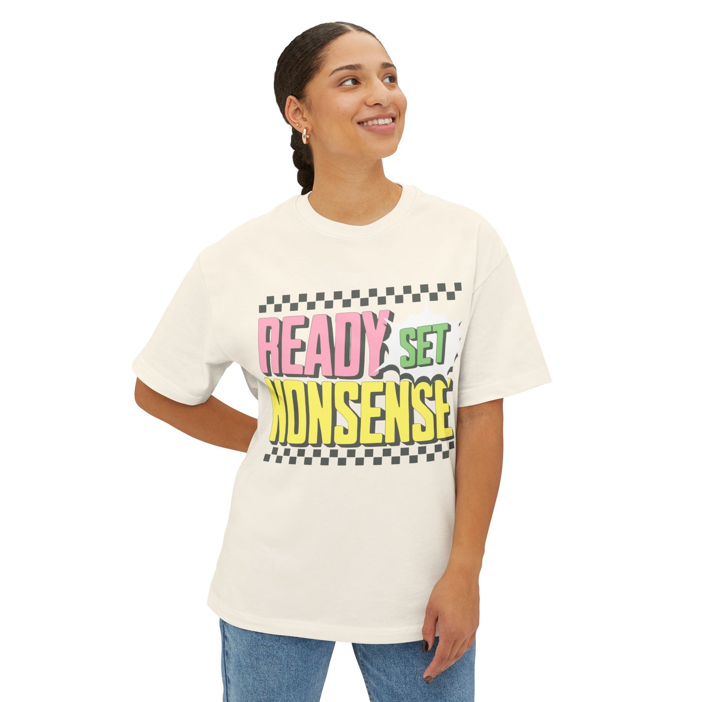 ready set nonsense boxy (adult) faded tee
