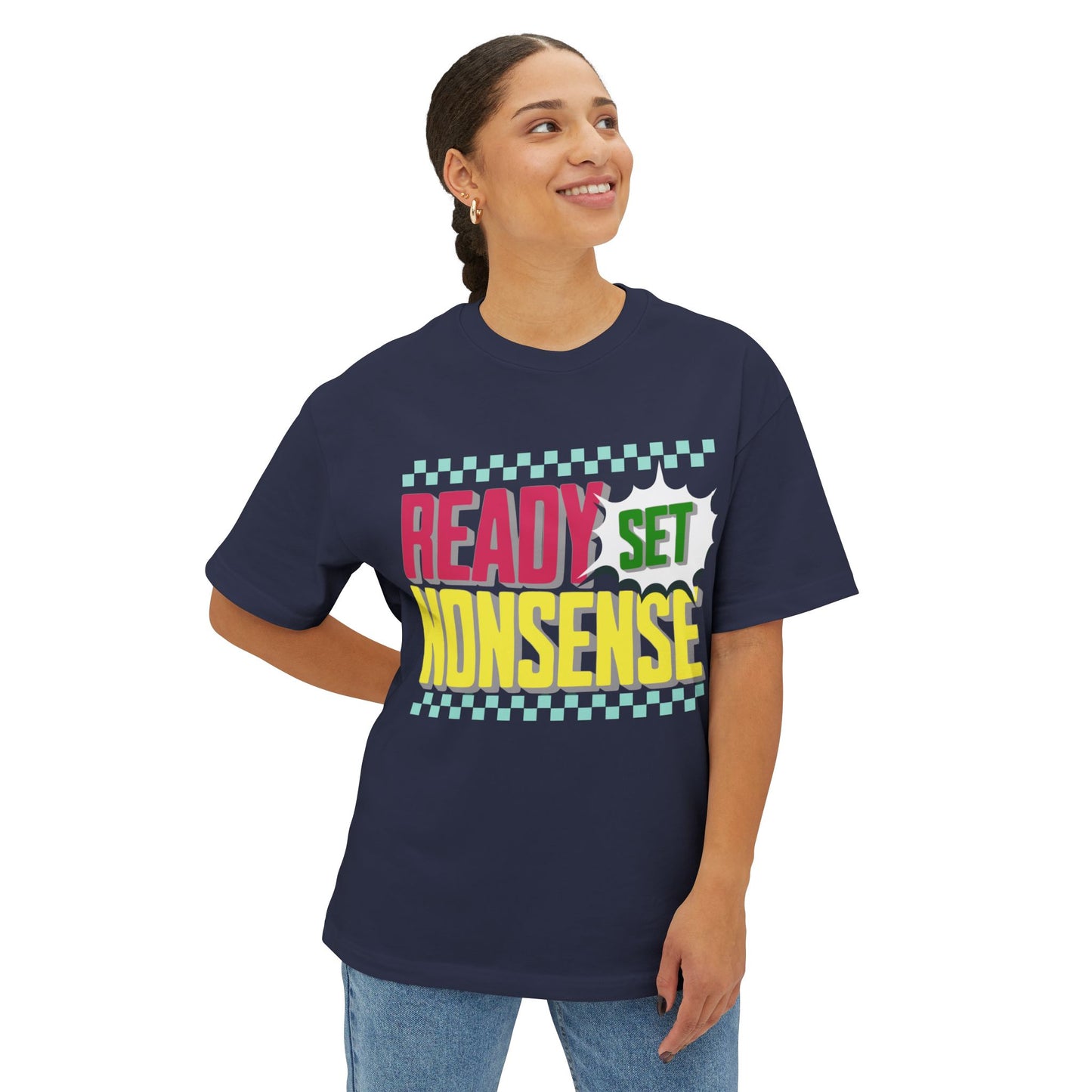 ready set nonsense boxy (adult) faded tee