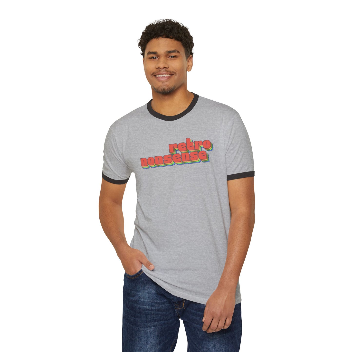 retro nonsense ringer (adult) tee