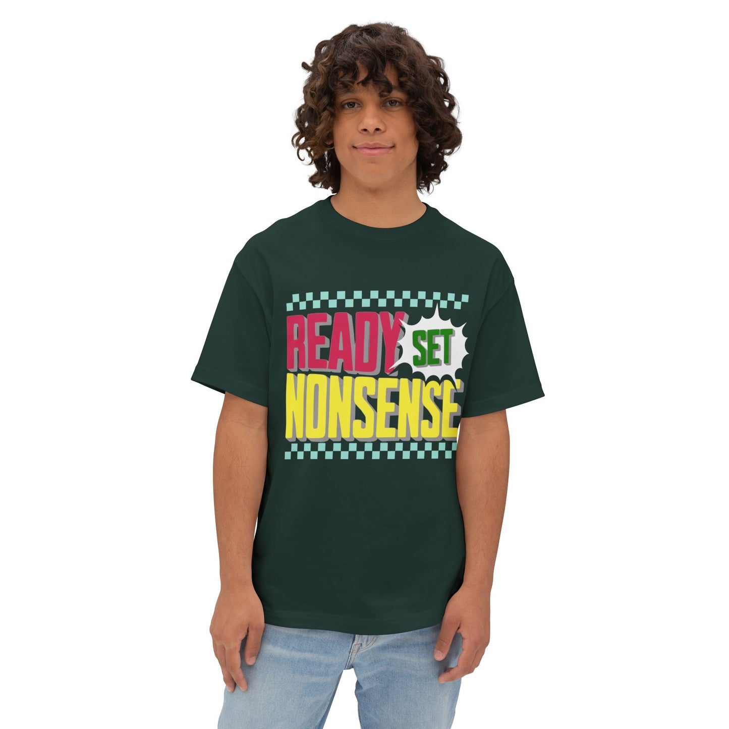 ready set nonsense boxy (adult) faded tee