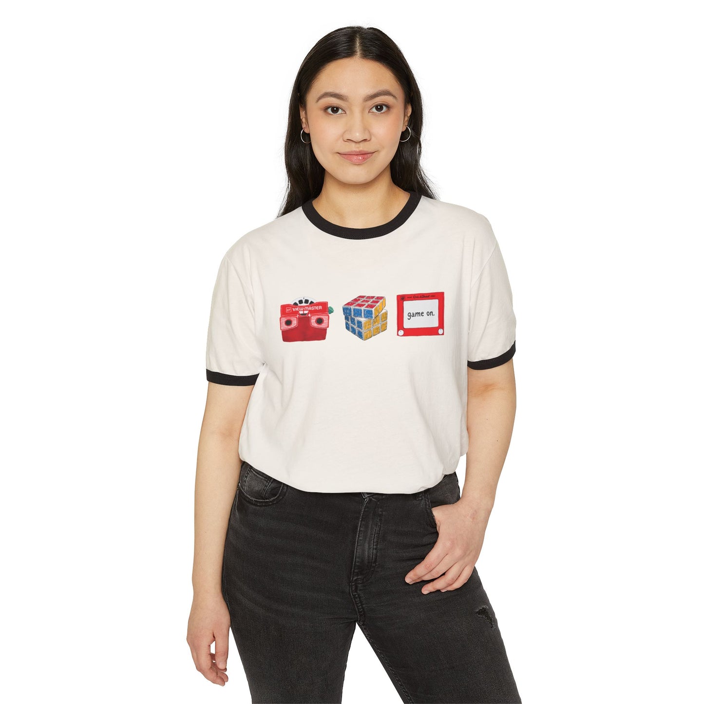 game on ringer (adult) tee
