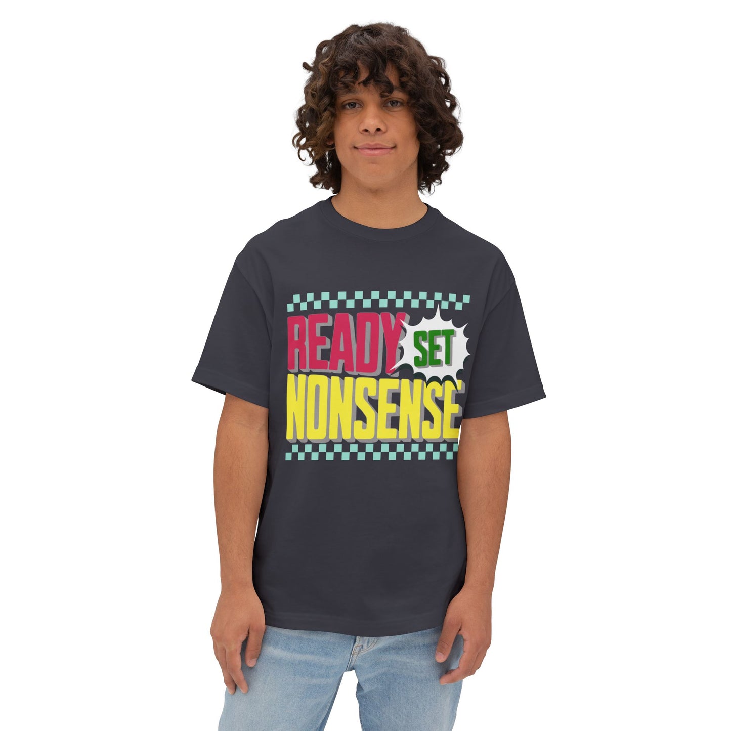 ready set nonsense boxy (adult) faded tee