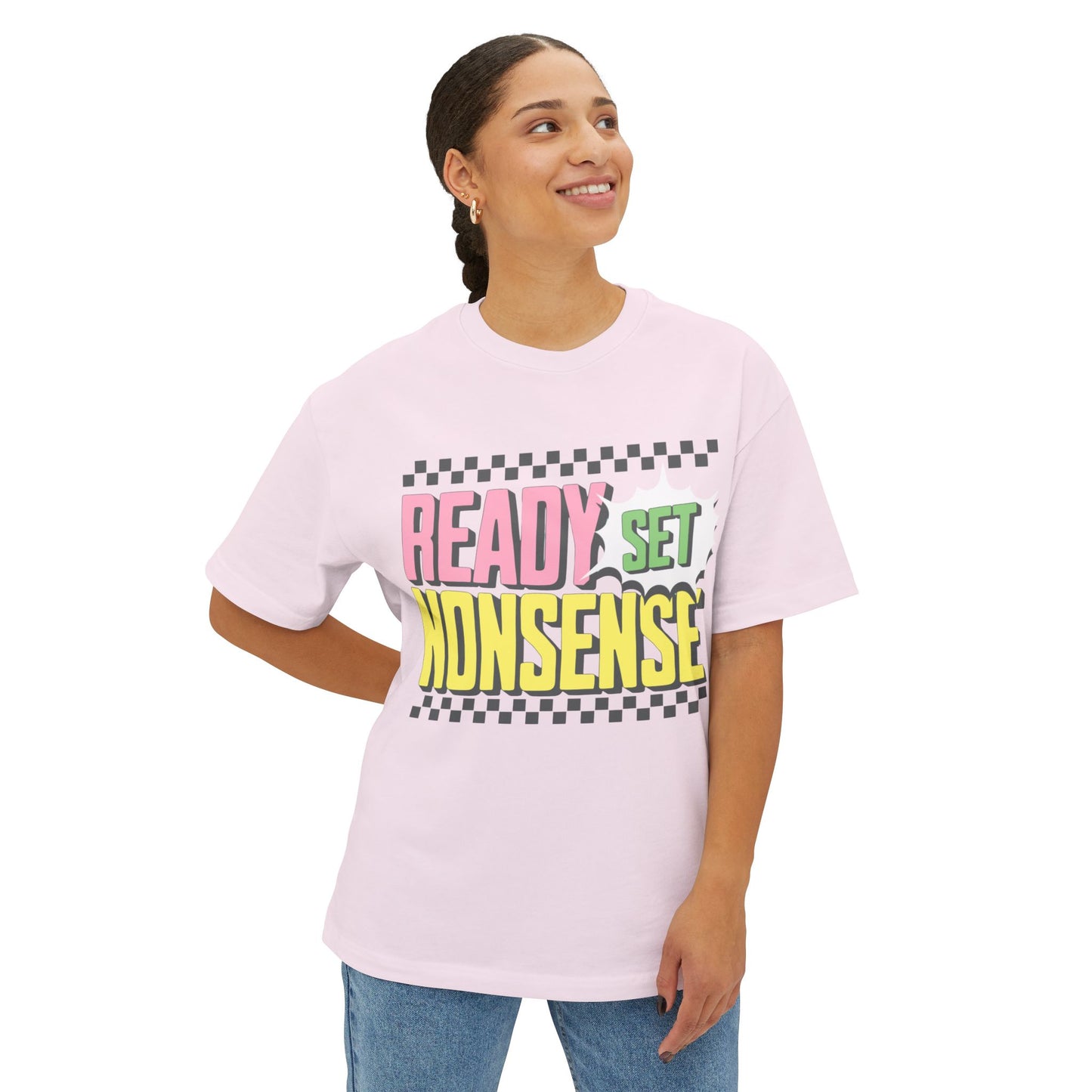 ready set nonsense boxy (adult) faded tee