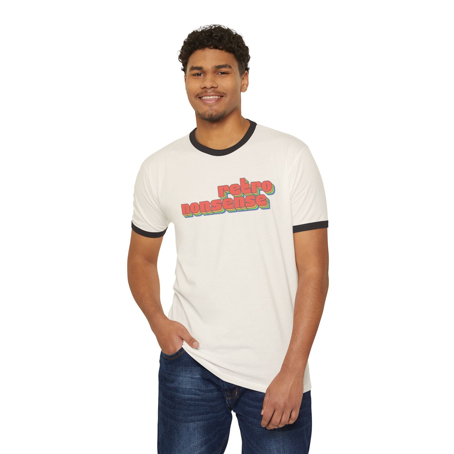 retro nonsense ringer (adult) tee