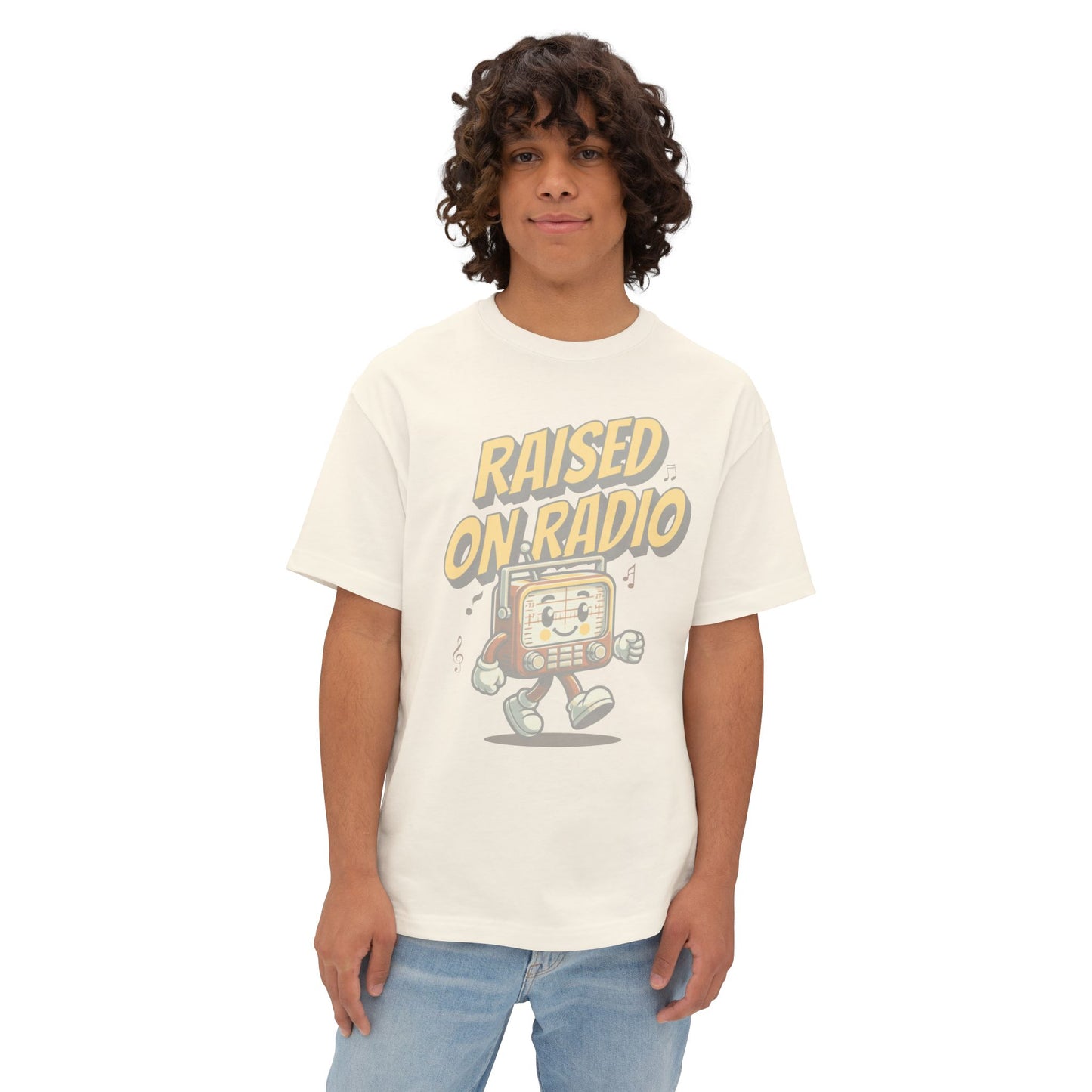 raised on radio boxy (adult) faded tee