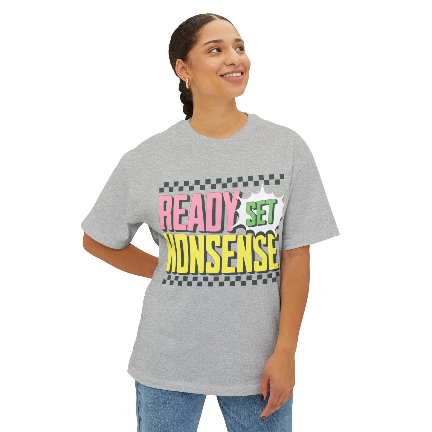 ready set nonsense boxy (adult) faded tee