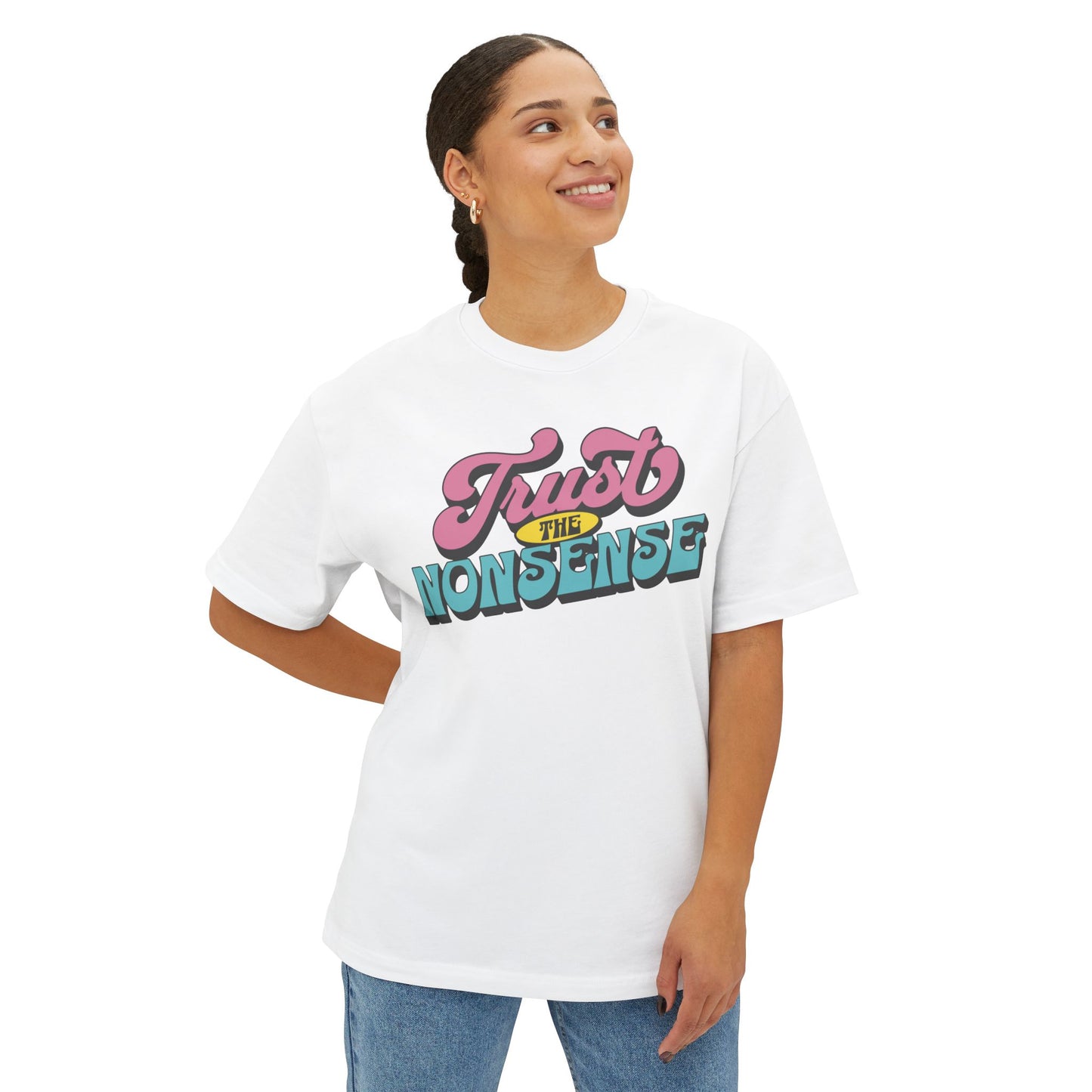 trust the nonsense boxy (adult) faded tee