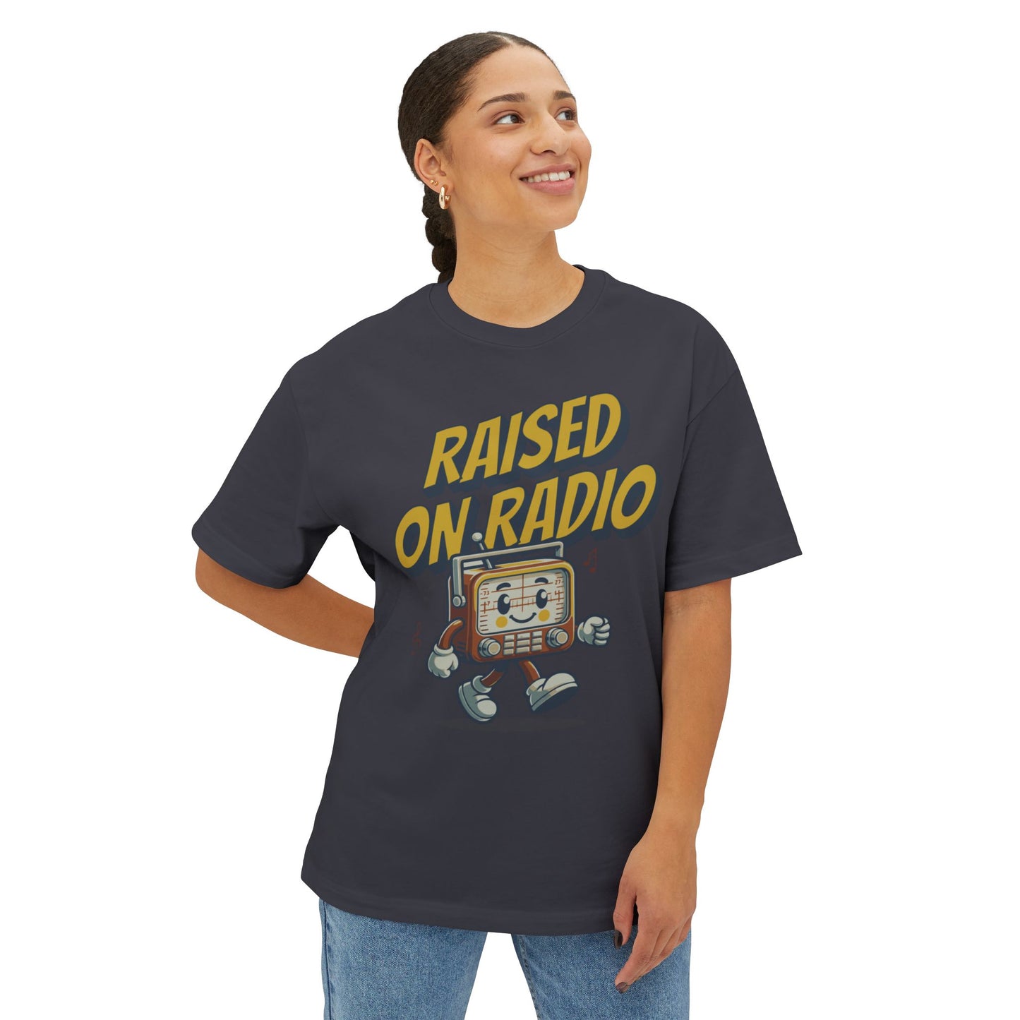 raised on radio boxy (adult) faded tee