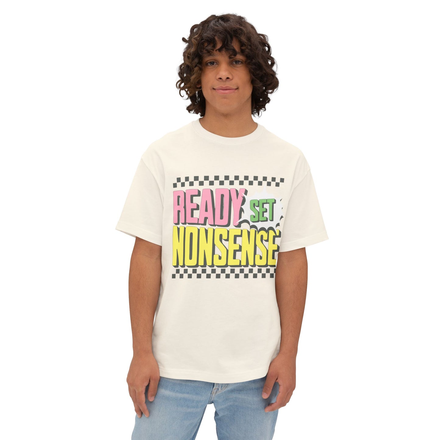 ready set nonsense boxy (adult) faded tee